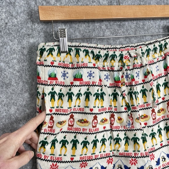 Hanna Andersson Mens Buddy Raised by Elves Flannel Pajama Pants Size S Christmas - Picture 3 of 8